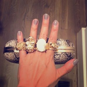 Snakeskin evening clutch